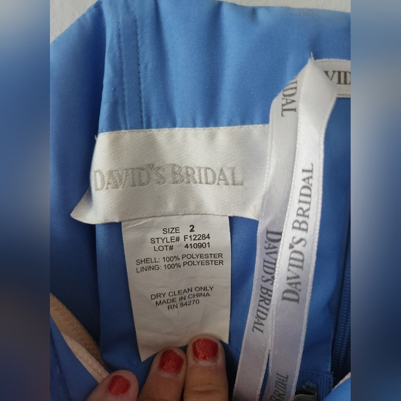 David's Bridal Sweetheart Neckline Chiffon Strapless Bridesmaids Dress - Picture 7 of 7